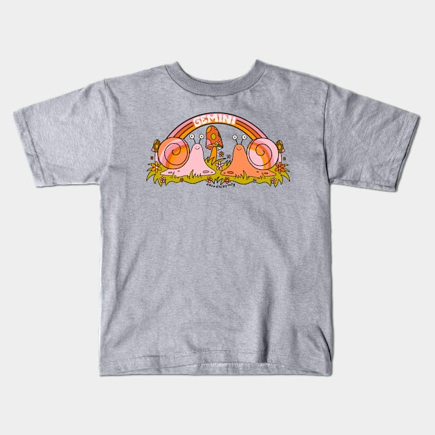 Gemini Snail Kids T-Shirt by Doodle by Meg